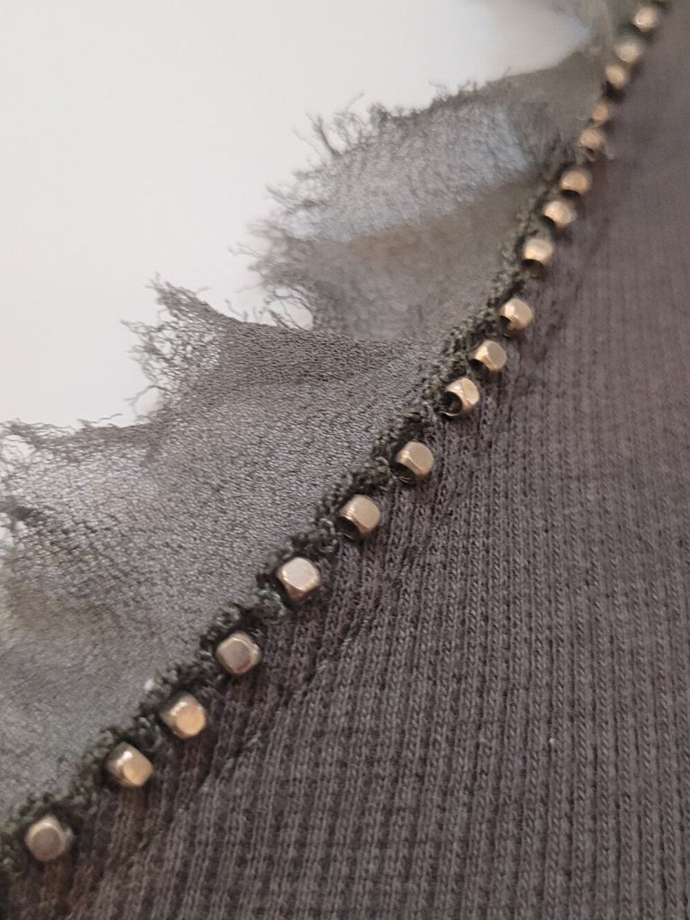 ANTONIO MELANI Large Dark Gray Long Sleeve Top, Very Elegant - Picture 3 of 6